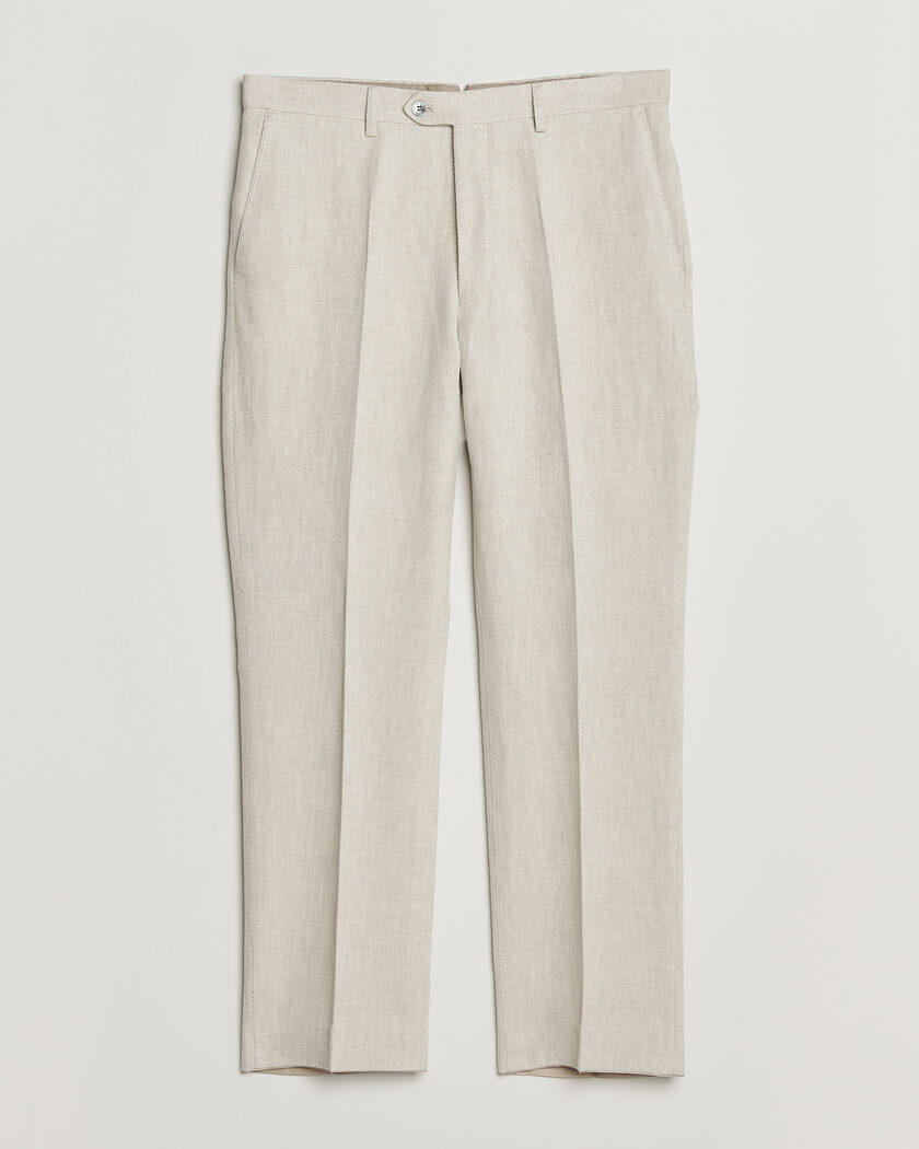 Oscar Jacobson Dell Cotton/Linen Trousers Off White – Wit