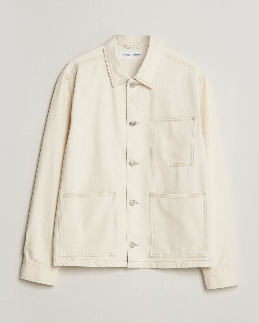 Samsøe Samsøe Chore Denim Overshirt Soft Natural – Blanc