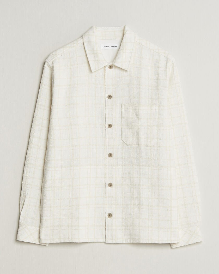 Samsøe Samsøe Damon Checked Overshirt Silver Birch – Beige