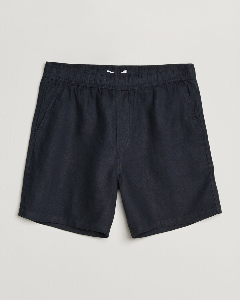 Samsøe Samsøe Jabari Linen Drawstring Shorts Salute Navy – Bleu
