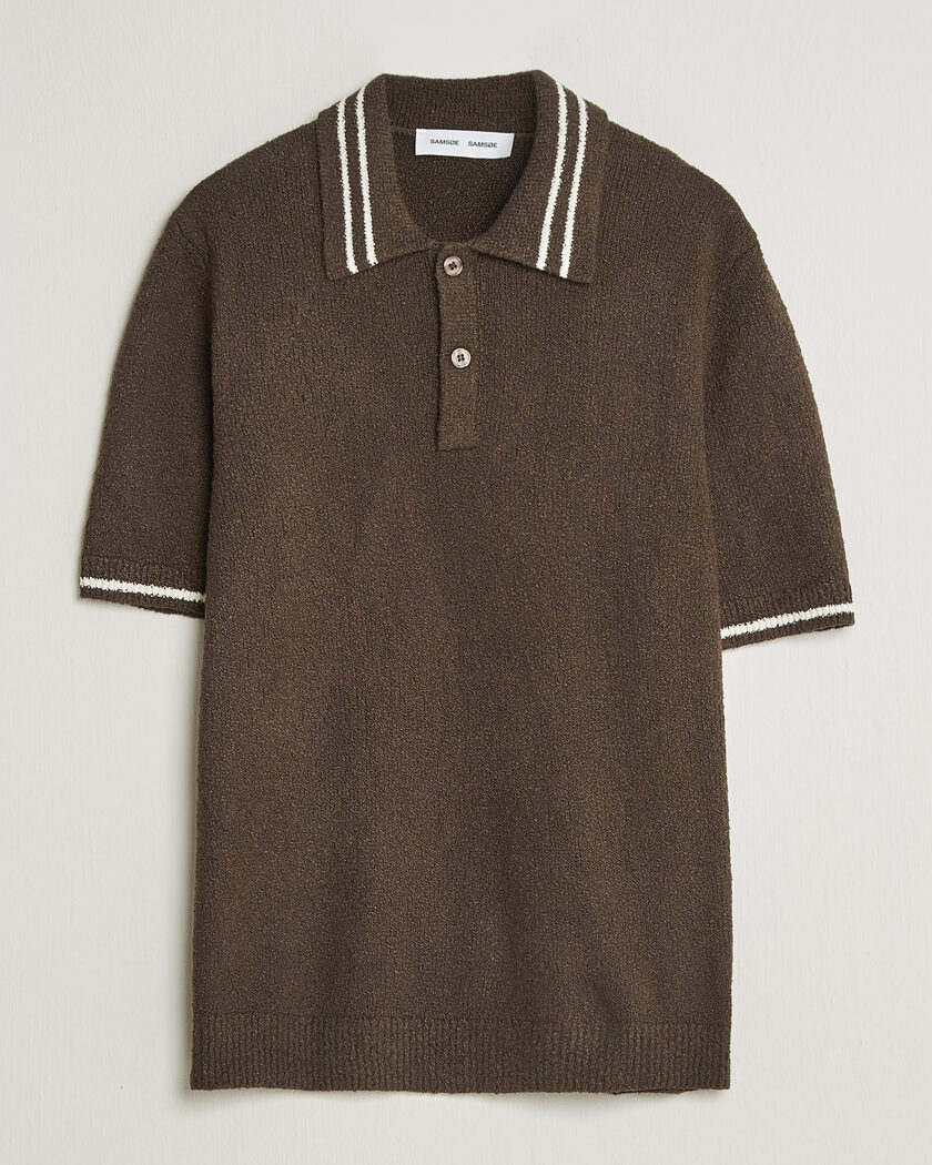 Samsøe Samsøe Pedro Knitted Polo Turkish Coffee – Marron