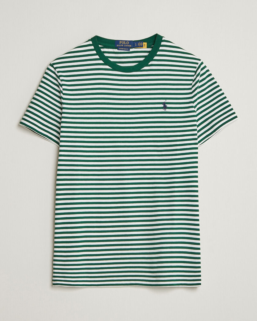 Polo Ralph Lauren Crew Neck Striped T-shirt New Forest/White – Vert