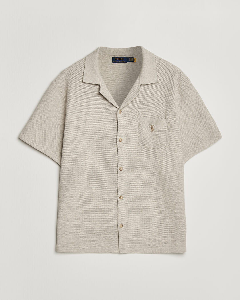Polo Ralph Lauren Textured Camp Collar Cardigan Light Walnut Brown – Marron