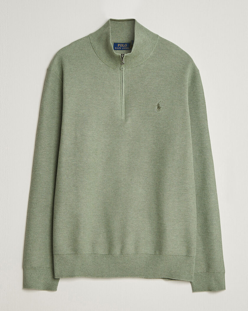 Polo Ralph Lauren Textured Half-Zip Fern Green Heather – Groen