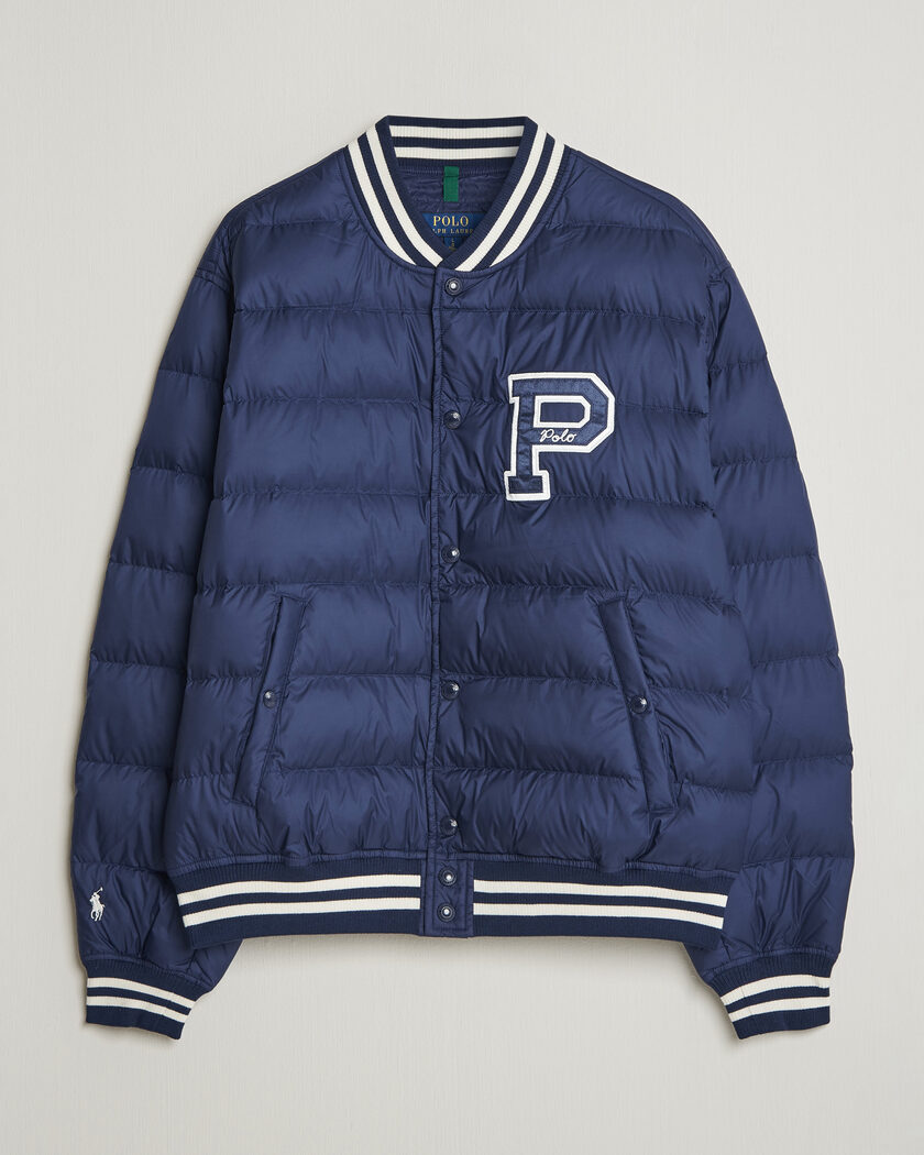 Polo Ralph Lauren Quilted Letterman Jacket Newport Navy – Blauw