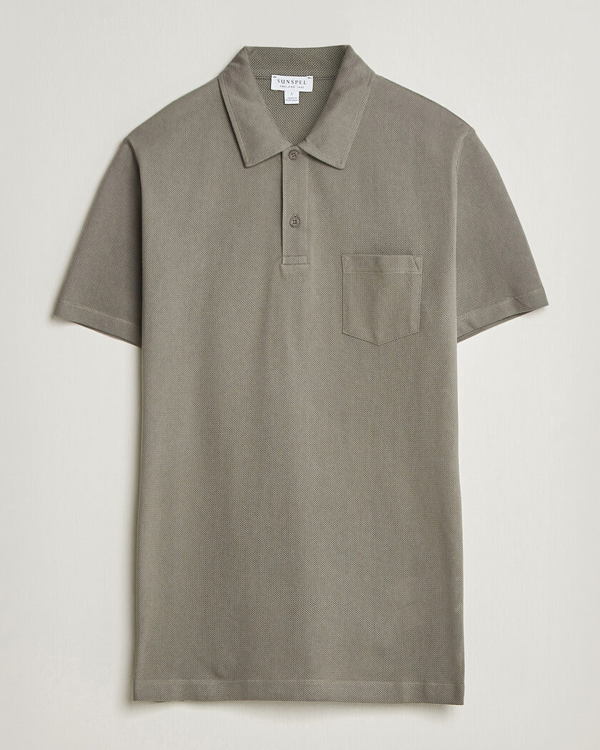 Sunspel Riviera Polo Shirt Fossil Grey – Gris