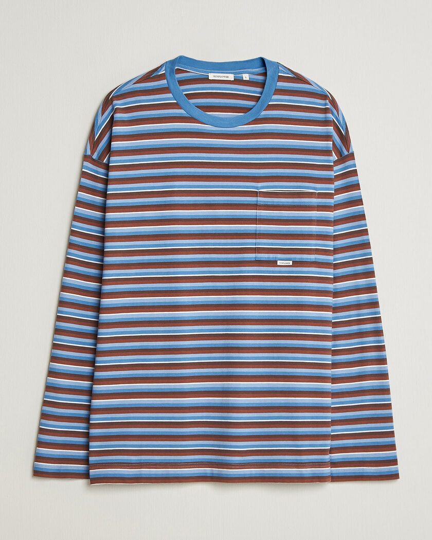 Sunflower Long Sleeve Pocket Tee Blue Stripe – Bleu
