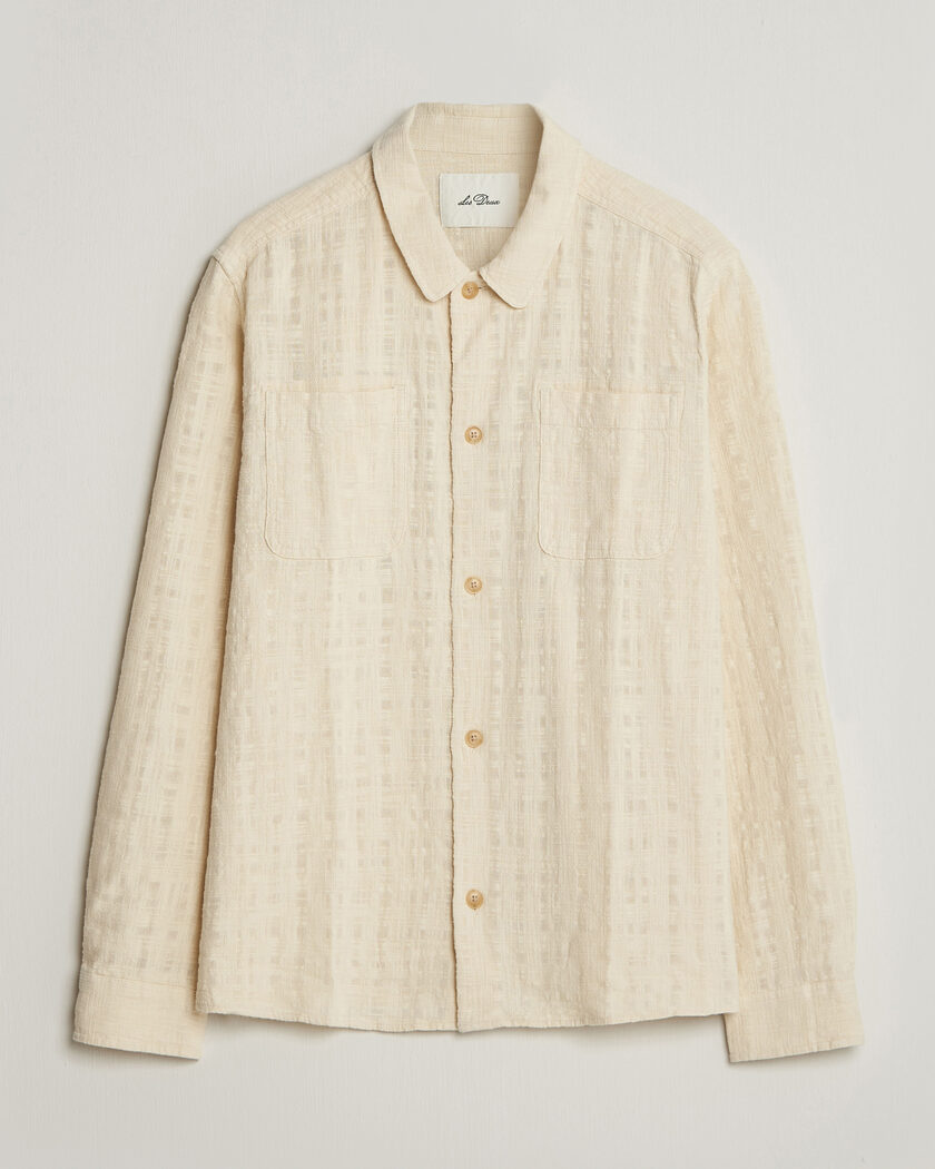 LES DEUX Textured Slub Overshirt Ivory – Wit
