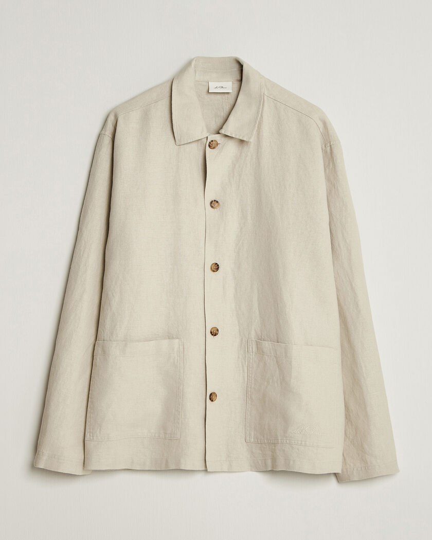 LES DEUX Linen Overshirt Light Sand – Beige