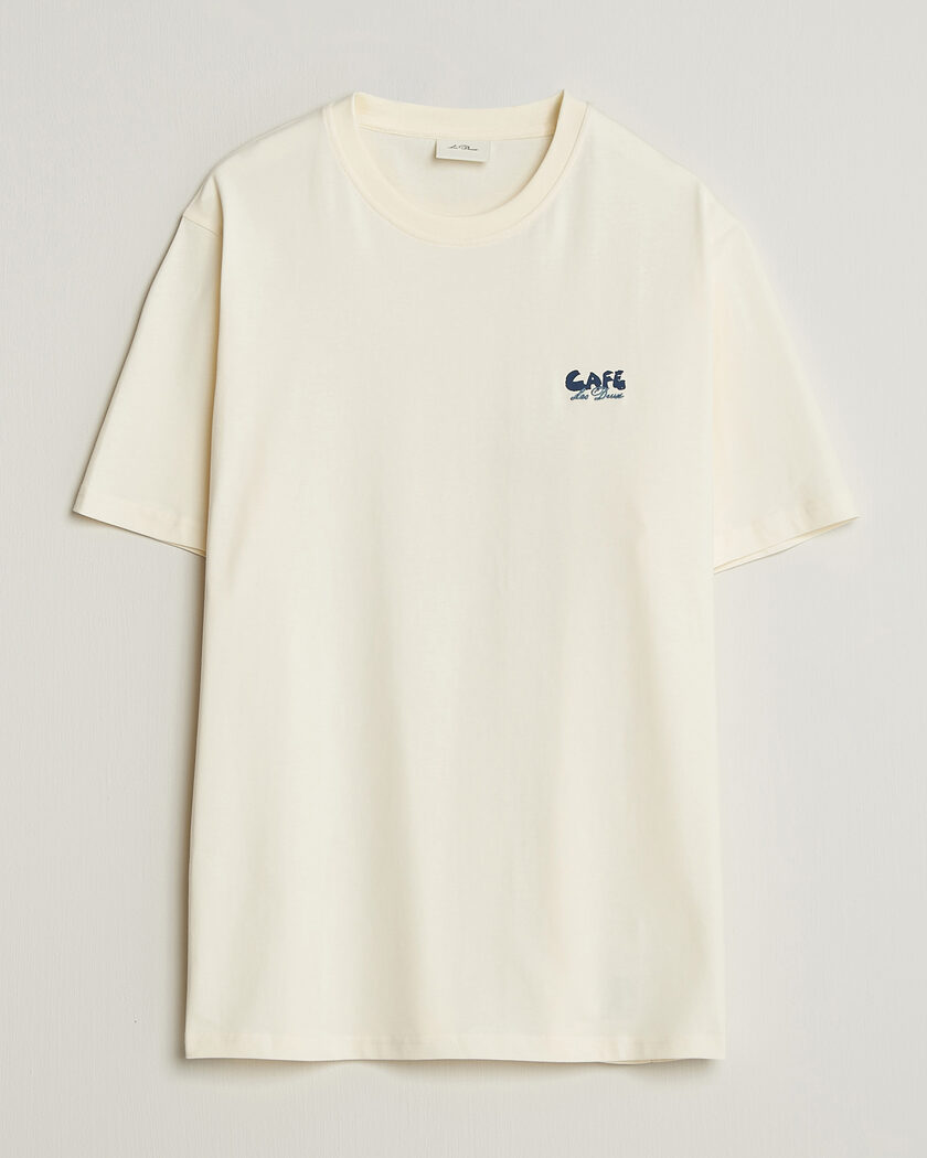 LES DEUX Café Backprint T-Shirt Light Ivory – Wit