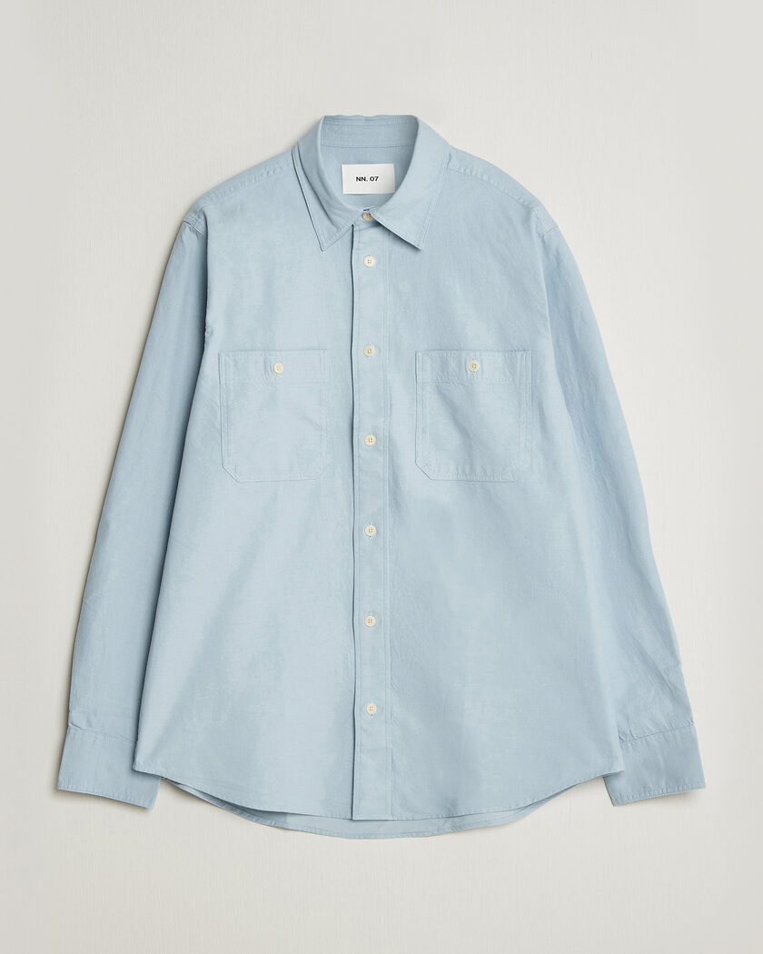 NN07 Colby Twill Overshirt Sky Mist – Blauw