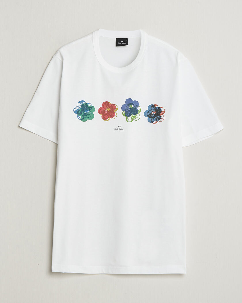 PS Paul Smith Flower Crew Neck T-Shirt White – Blanc
