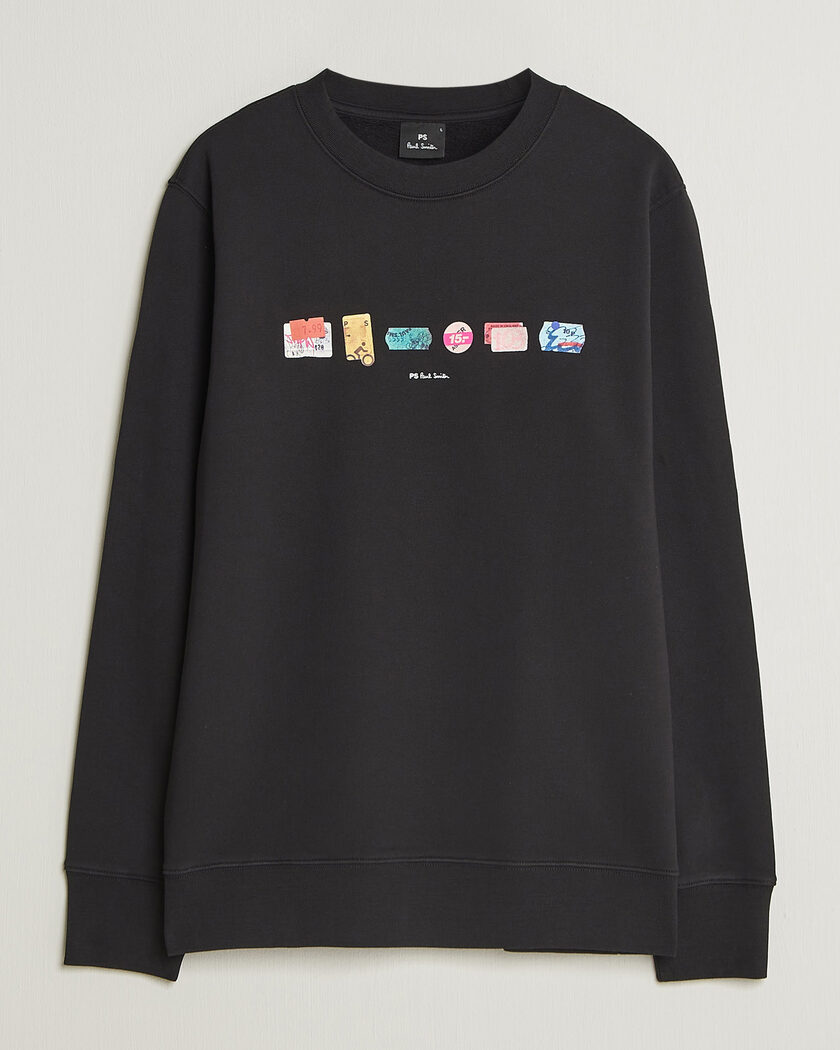 PS Paul Smith In A Row Crew Neck Sweatshirt Black – Noir