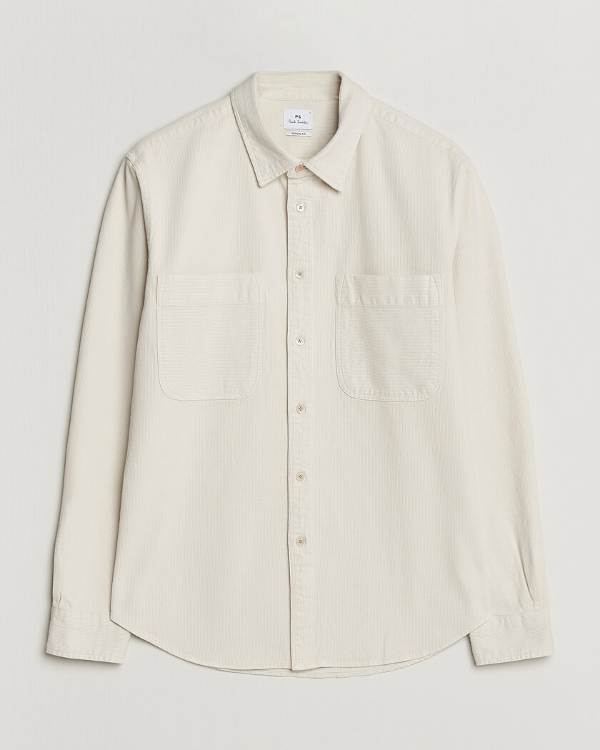 PS Paul Smith Casual Fit Cotton Overshirt Off White – Wit