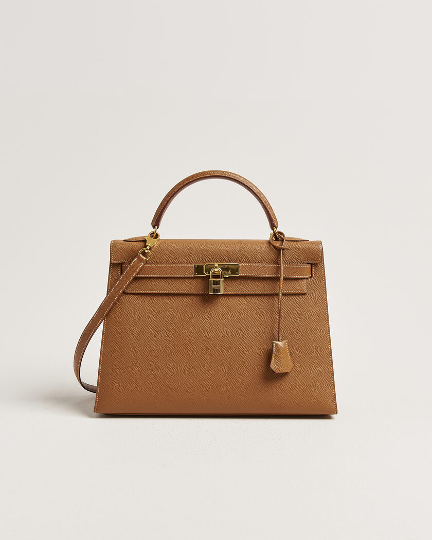 Hermès Pre-Owned Kelly 32 Courchevel Leather Gold – Bruin