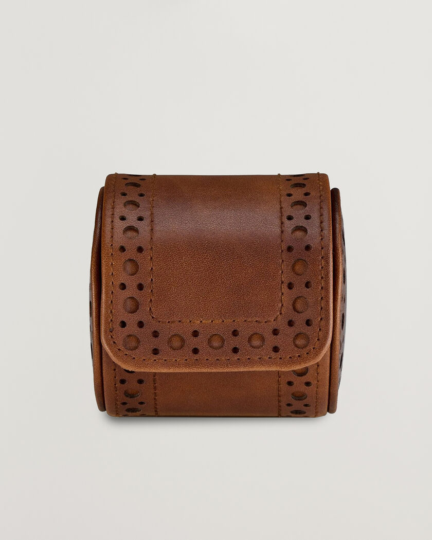 WOLF Brouge Single Watch Roll Burnished Brown – Marron