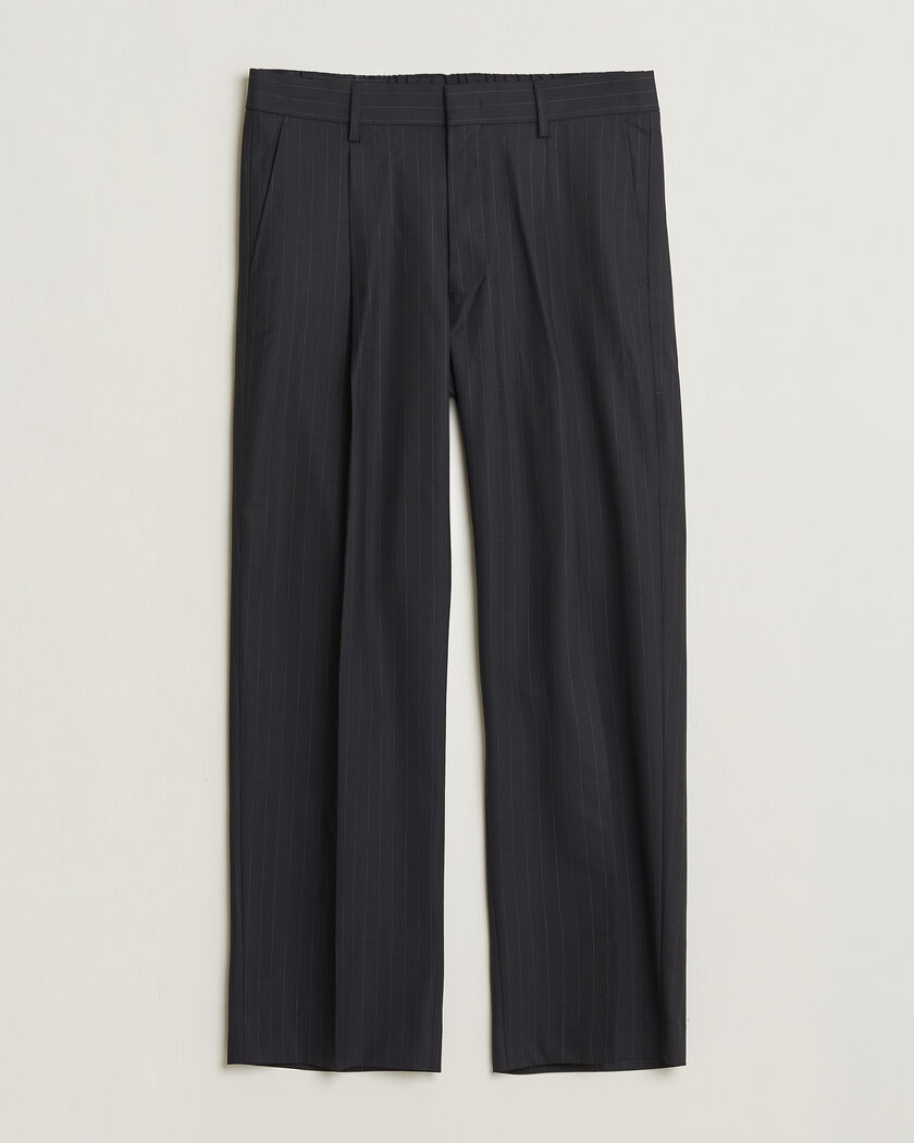 NN07 Kay Pinstriped Pleated Trousers Navy Blue – Bleu