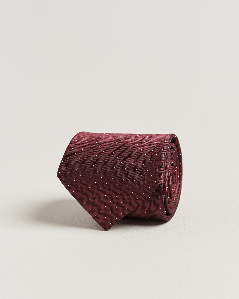 Brioni Jacquard Dot Silk Tie Burgundy – Rouge