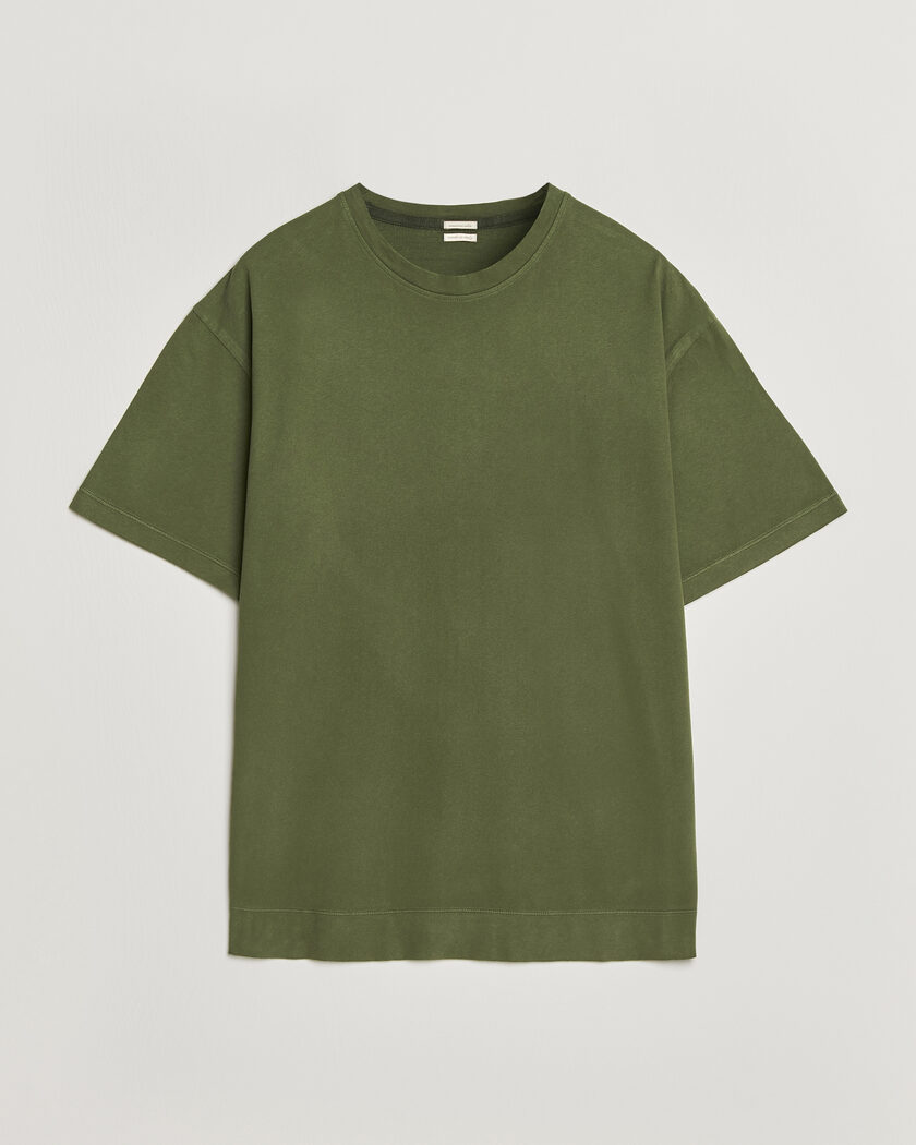 Massimo Alba Nevis Brushed Cotton T-Shirt Moss Green – Vert