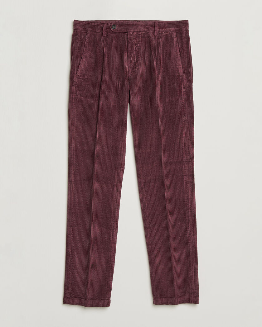 Massimo Alba Ionio Pleated Corduroy Pants Rose Brown – Rouge