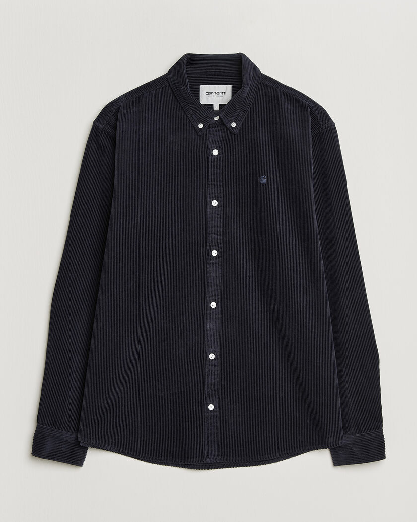 Carhartt WIP Madison Cord Shirt Dark Navy – Blauw