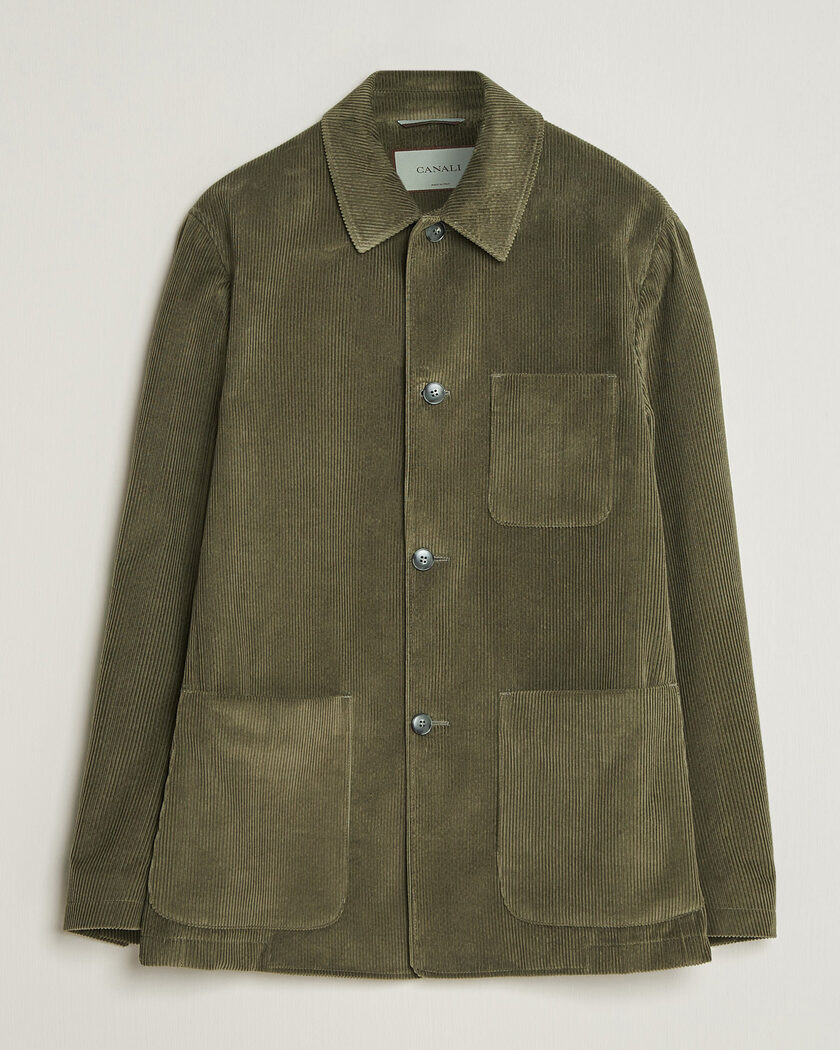 Canali Corduroy Chore Jacket Olive – Groen