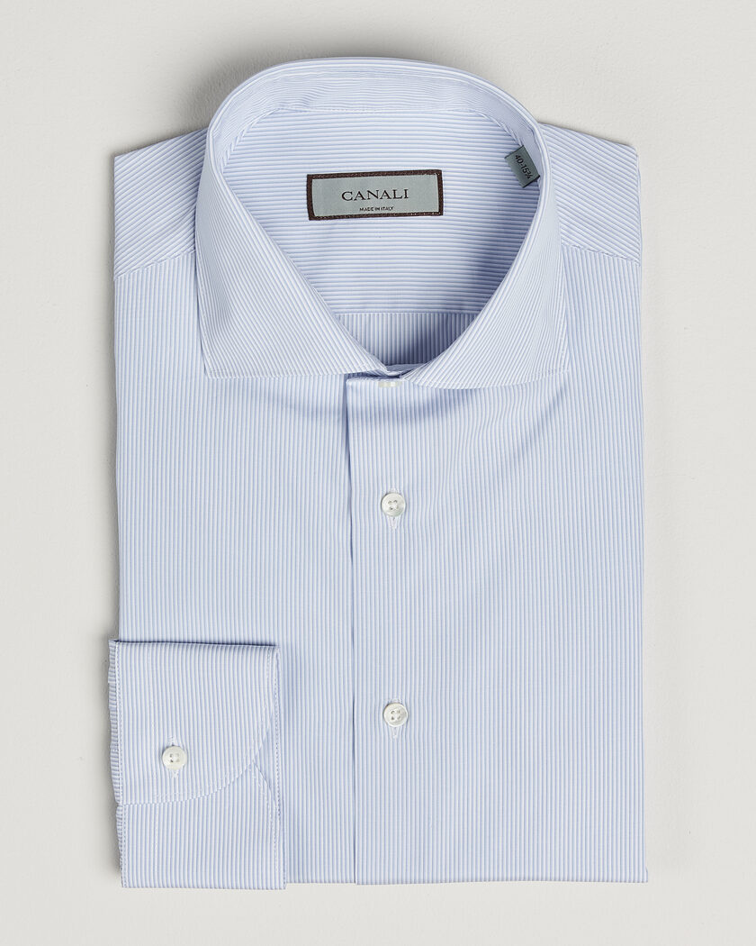 Canali Slim Fit Dress Shirt Light Blue Stripe – Bleu