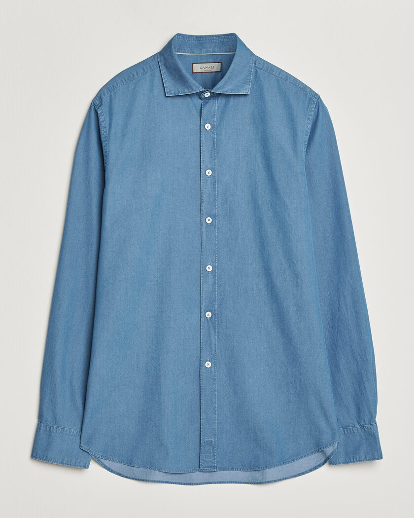 Canali Denim Shirt Stone Wash – Bleu