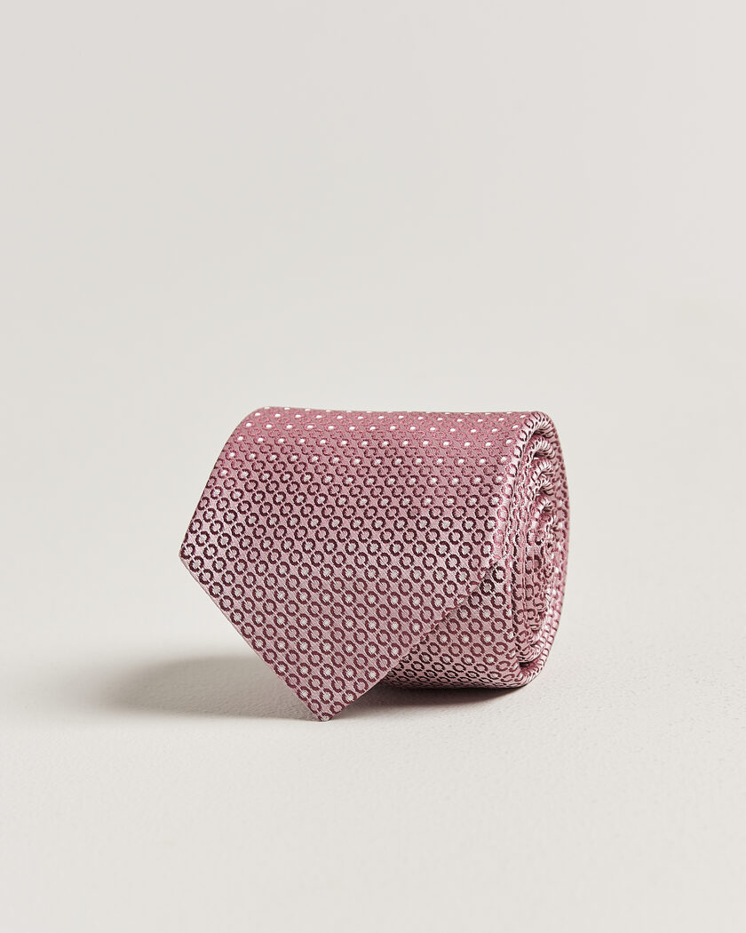 Canali Jacquard Silk Tie Rosa – Rose