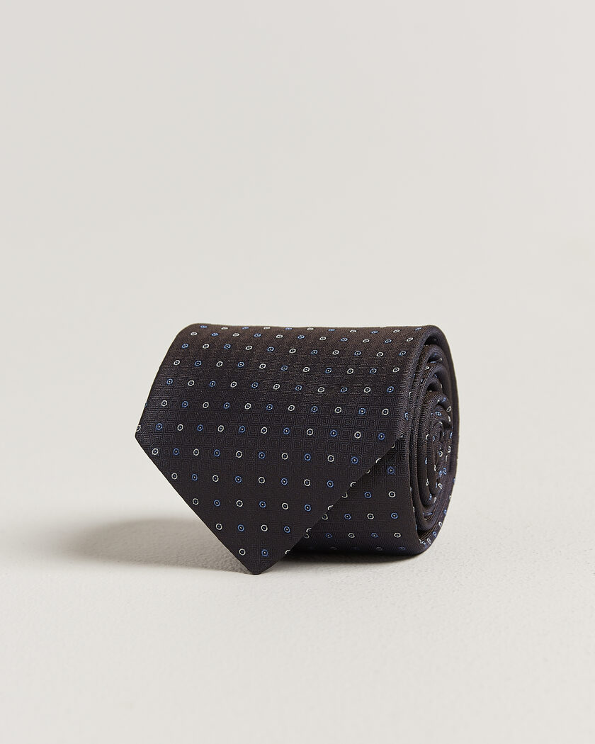 Canali Jacquard Silk Tie Dark Brown – Marron