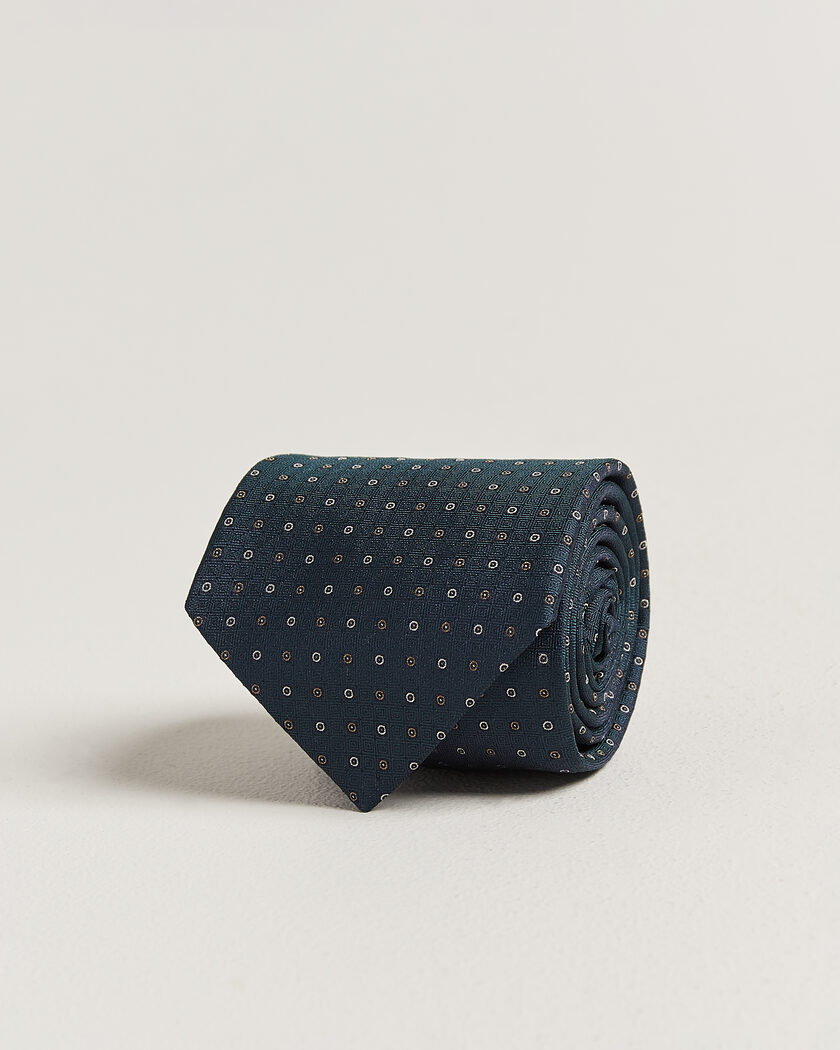 Canali Jacquard Silk Tie Dark Green – Vert