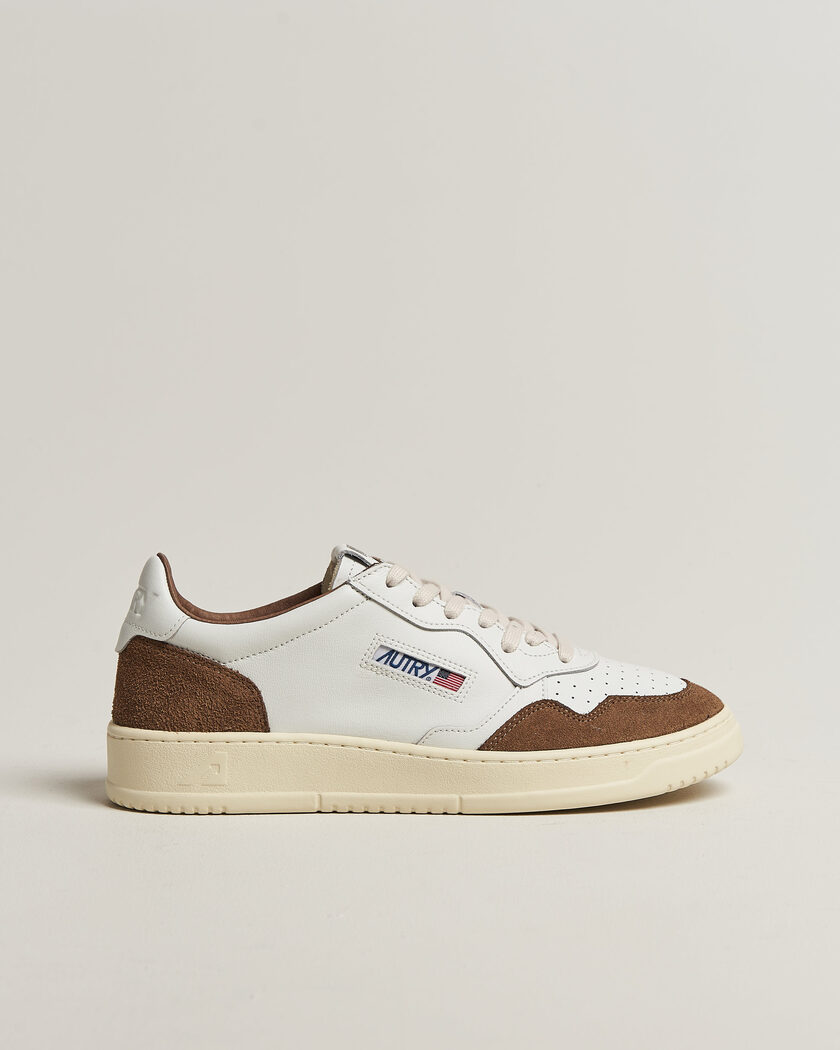 Autry Medalist Low Soft Leather/Suede Sneaker White/Tabacco – Wit