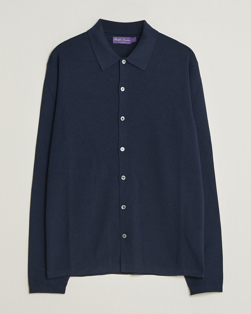 Ralph Lauren Purple Label Milano Stich Cardigan  Racing Navy – Bleu