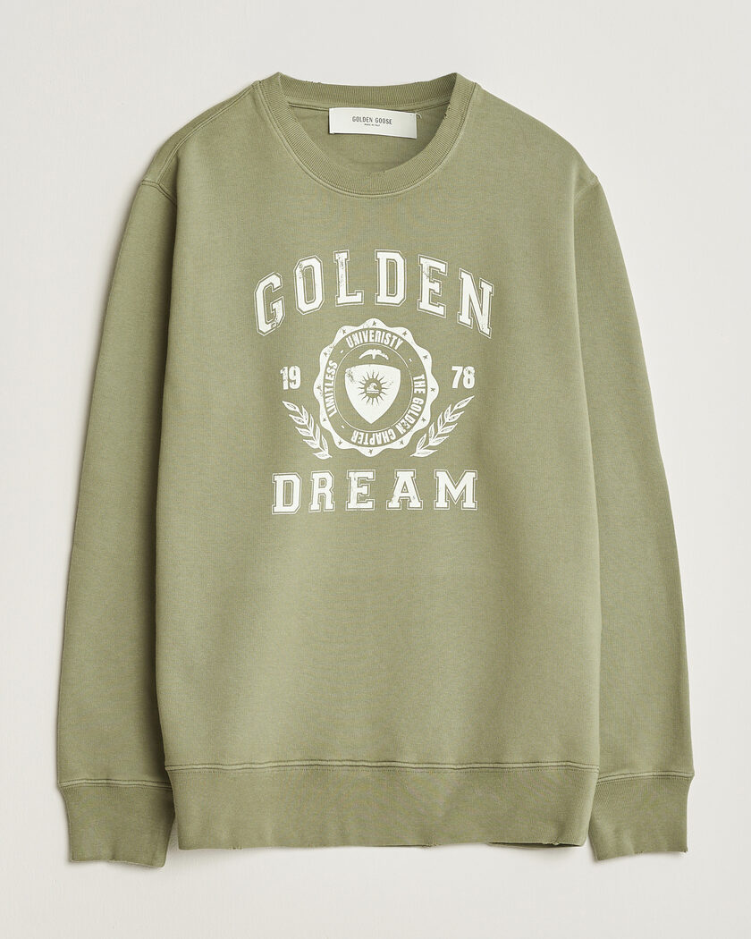 Golden Goose Garment Dyed Sweatshirt Vintage Kalamata – Groen