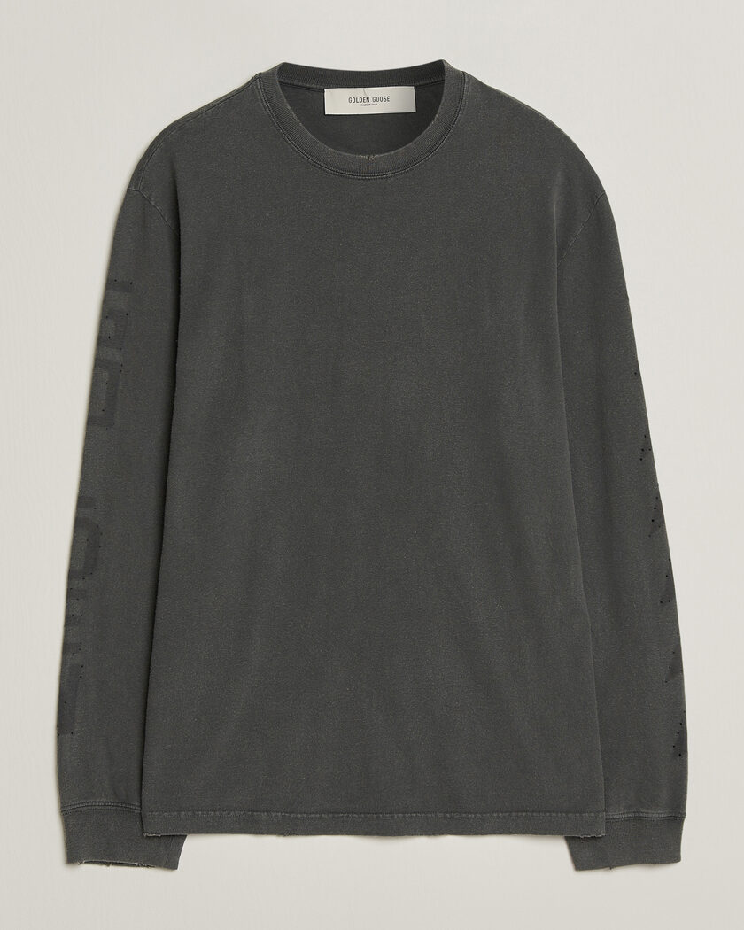Golden Goose Long Sleeve Garment Dyed T-Shirt Anthracite – Gris