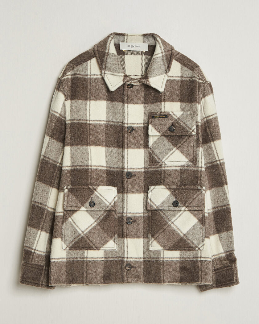 Golden Goose Wool/Mohair Work Jacket Brown/White – Marron