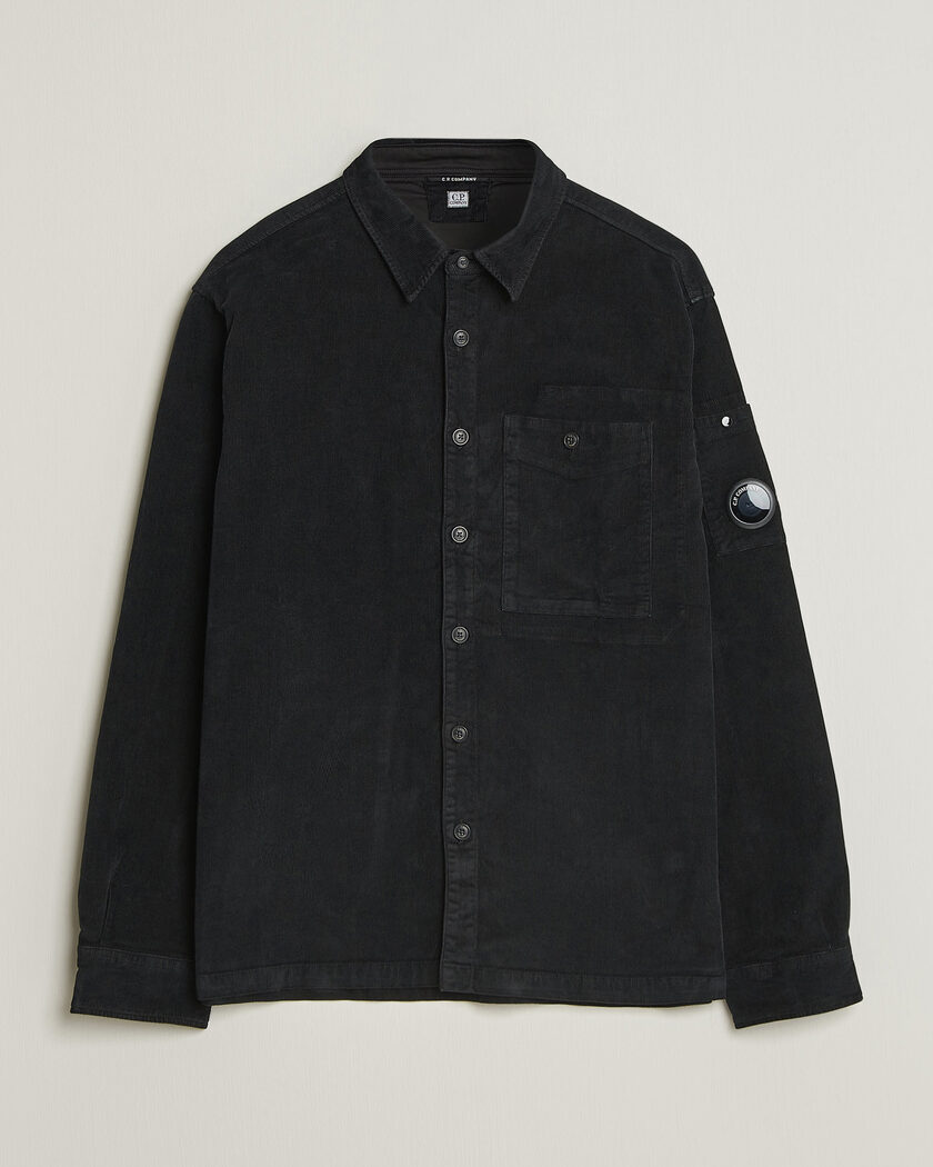C.P. Company Corduroy Lens Overshirt Black – Zwart
