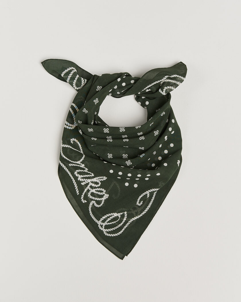 Drake's Rope Border Cotton Bandana Green – Groen