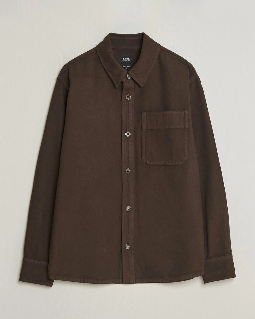 A.P.C. Basile Overshirt Chocolate – Bruin
