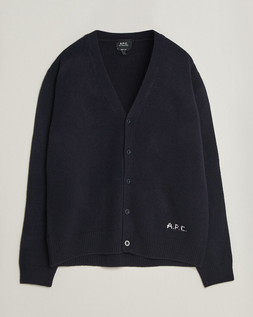 A.P.C. Kevin Wool Knitted Cardigan Dark Navy – Bleu