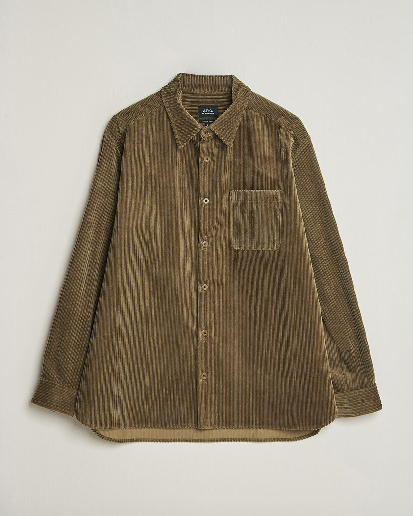 A.P.C. Mateo Corduroy Overshirt Taupe – Marron
