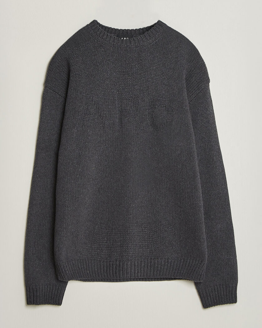 A.P.C. George Wool Knitted Sweater Anthracite Melange – Grijs