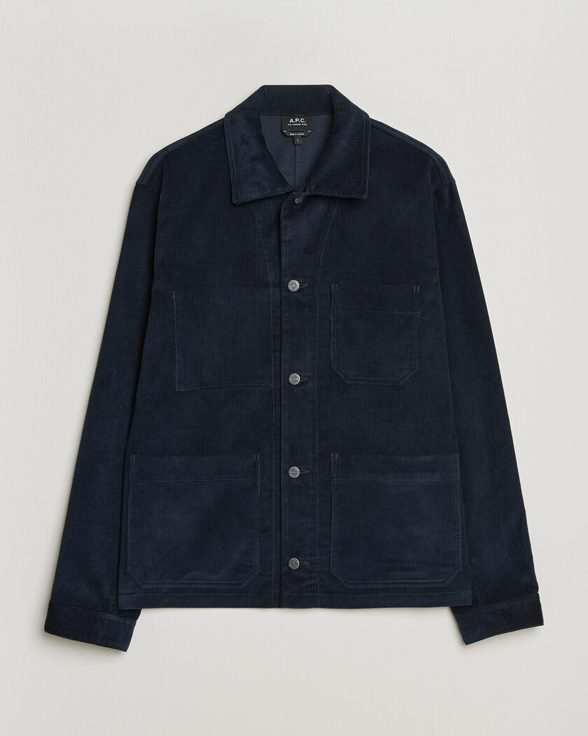 A.P.C. New Rodney Corduroy Overshirt Dark Navy – Blauw