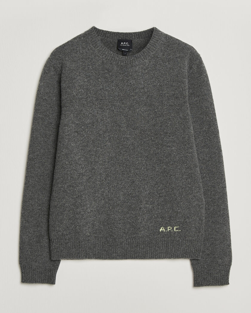 A.P.C. Edmond Wool Knitted Sweater Anthracite Melange – Grijs