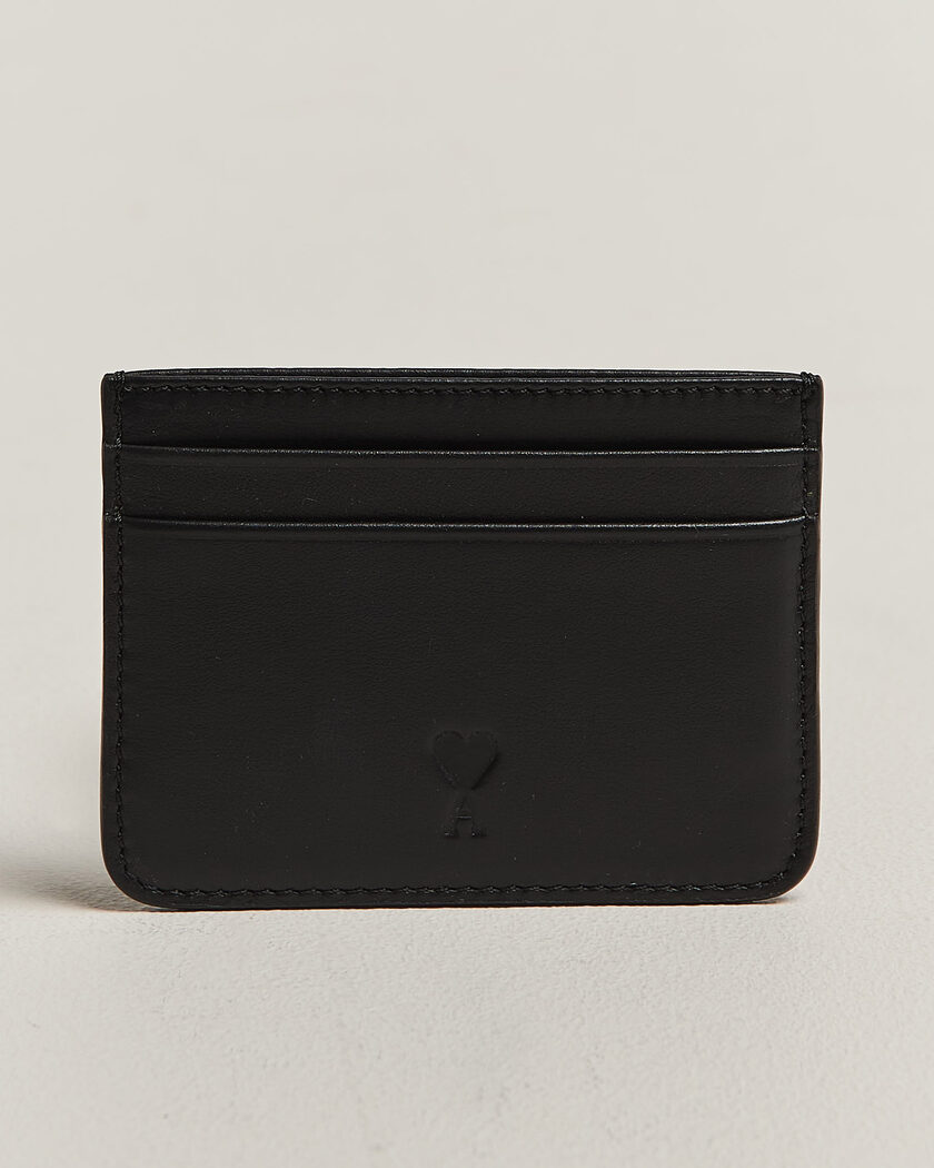 AMI Tonal Heart Logo Card Holder Black – Noir