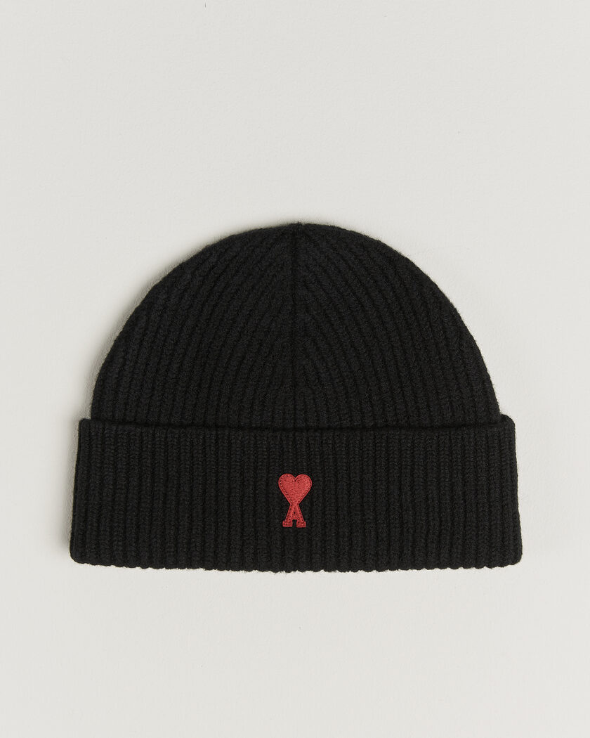 AMI Heart Logo Beanie Black – Noir