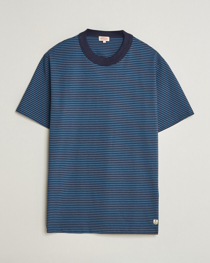  Armor-lux Héritage Callac Striped T-Shirt Navy/Teal – Bleu