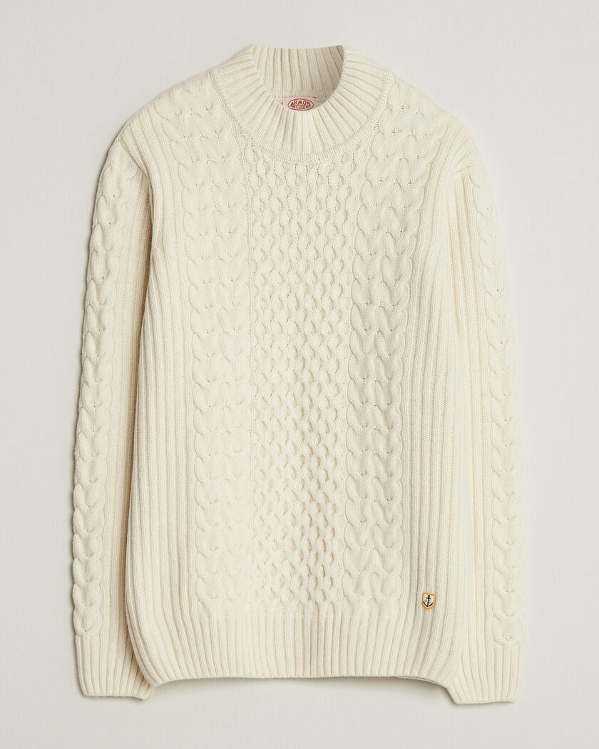 Armor-lux Wool Knitted Sweater Nature – Wit