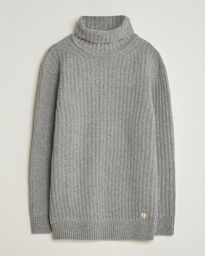 Armor-lux Wool Knitted Rollneck Slate – Grijs