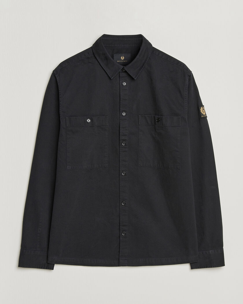 Belstaff Outpost Cotton Herringbone Overshirt Black – Zwart